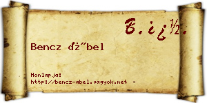 Bencz Ábel névjegykártya